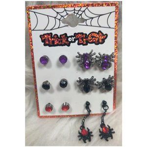 Halloween Studded & Spider Earrings New